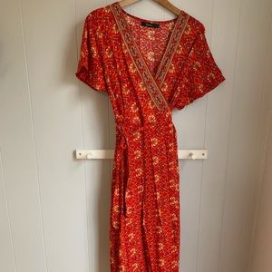 Wrap Dress Floral Maxi